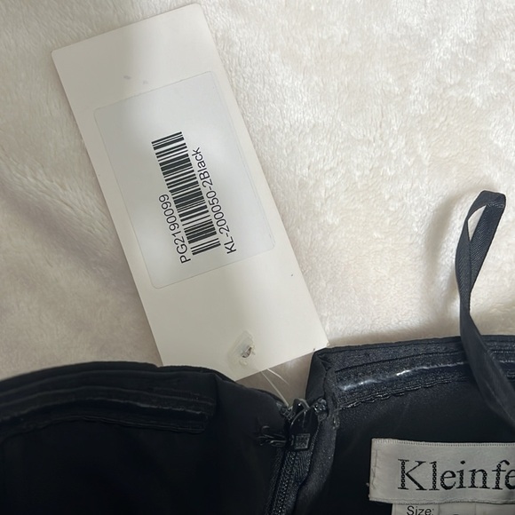 Kleinfeld Pleated-Bodice High-Low Bridesmaid Dress Black Size 2 NWT - Picture 9 of 15